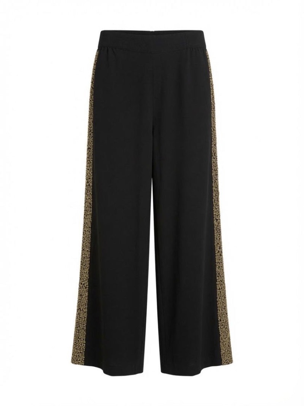 $595 ALICE + OLIVIA Black Gold Sequin Stripe Tuxedo Trouser Dress Pants, Size 2
